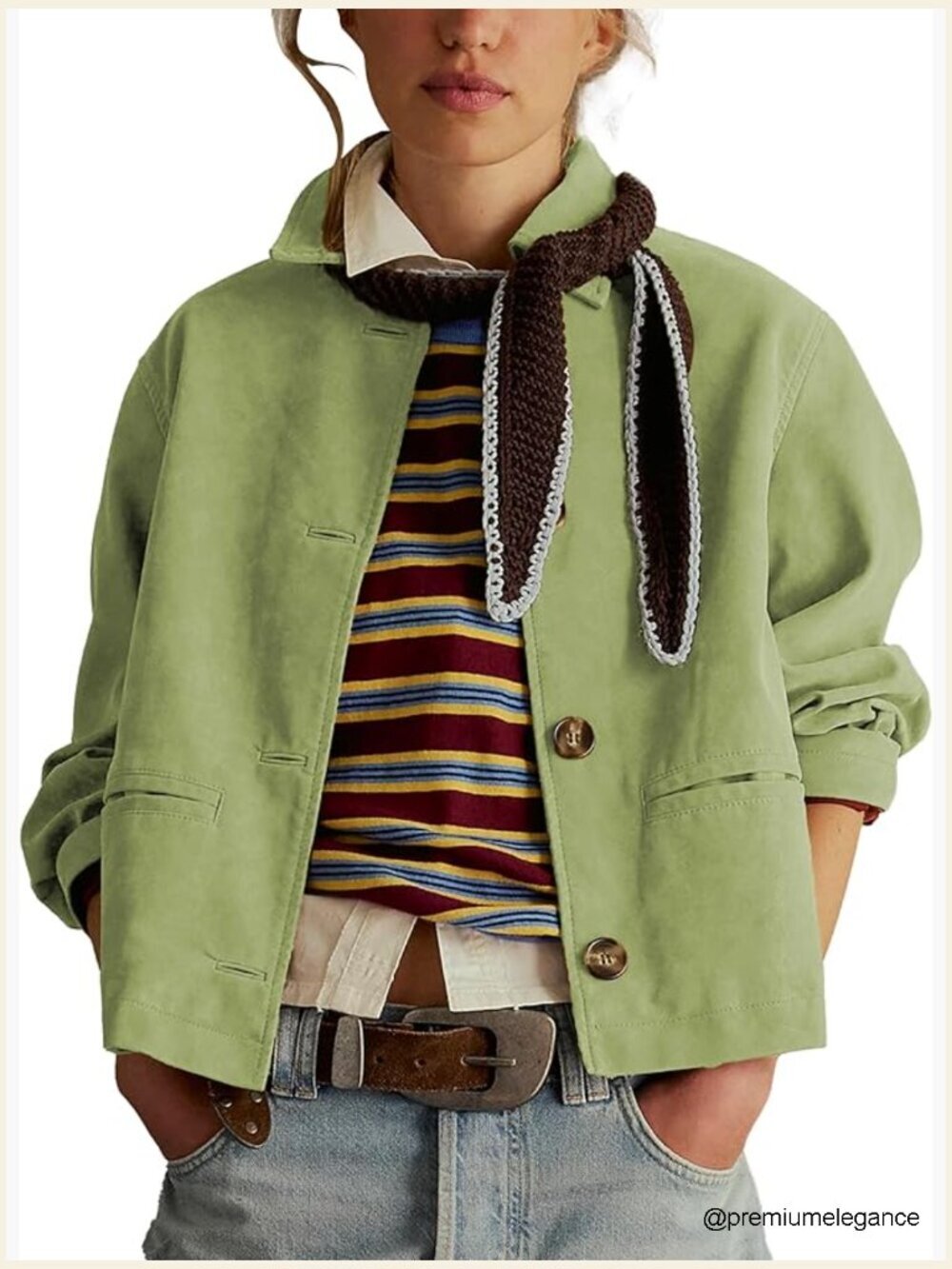 Faux Suede Cropped Jacket Lapel Blazer Button Down Coat Fall Winter